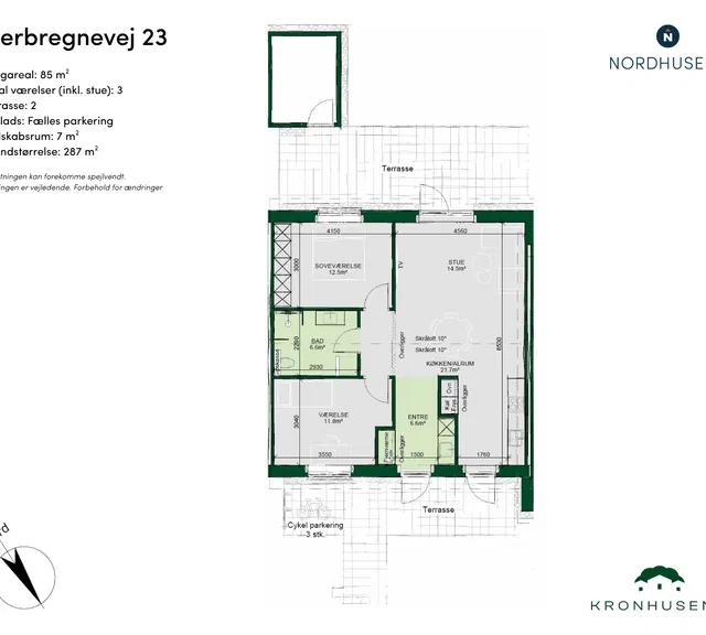 townhouse Lyst og moderne rækkehus med 3 værelser i Korup