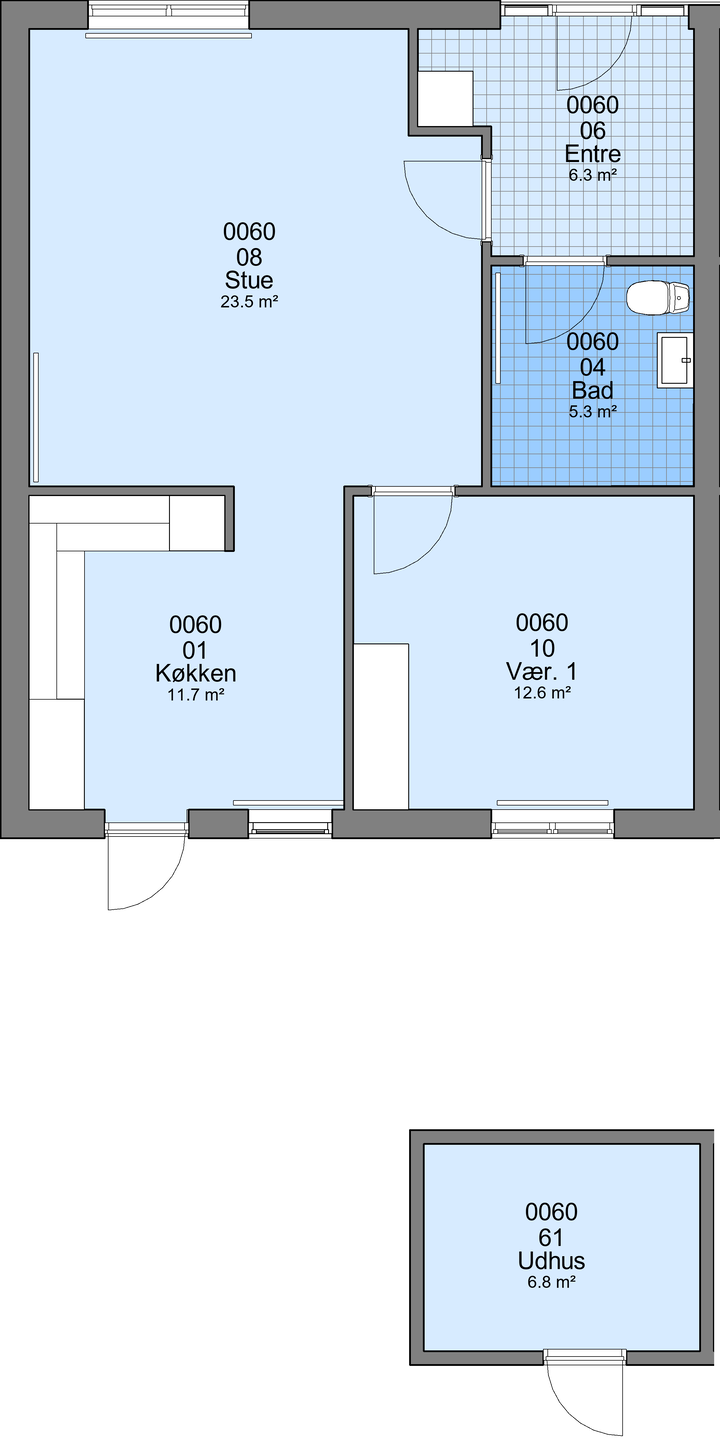 Lovely terraced house with 2 rooms - Rævegade, Vesløs - 4