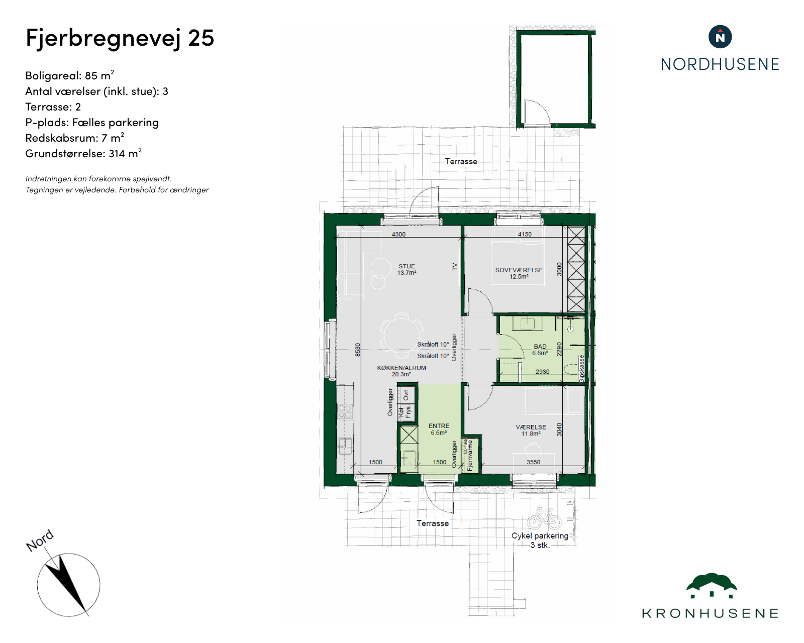 townhouse Lyst og moderne rækkehus med 3 værelser i Korup
