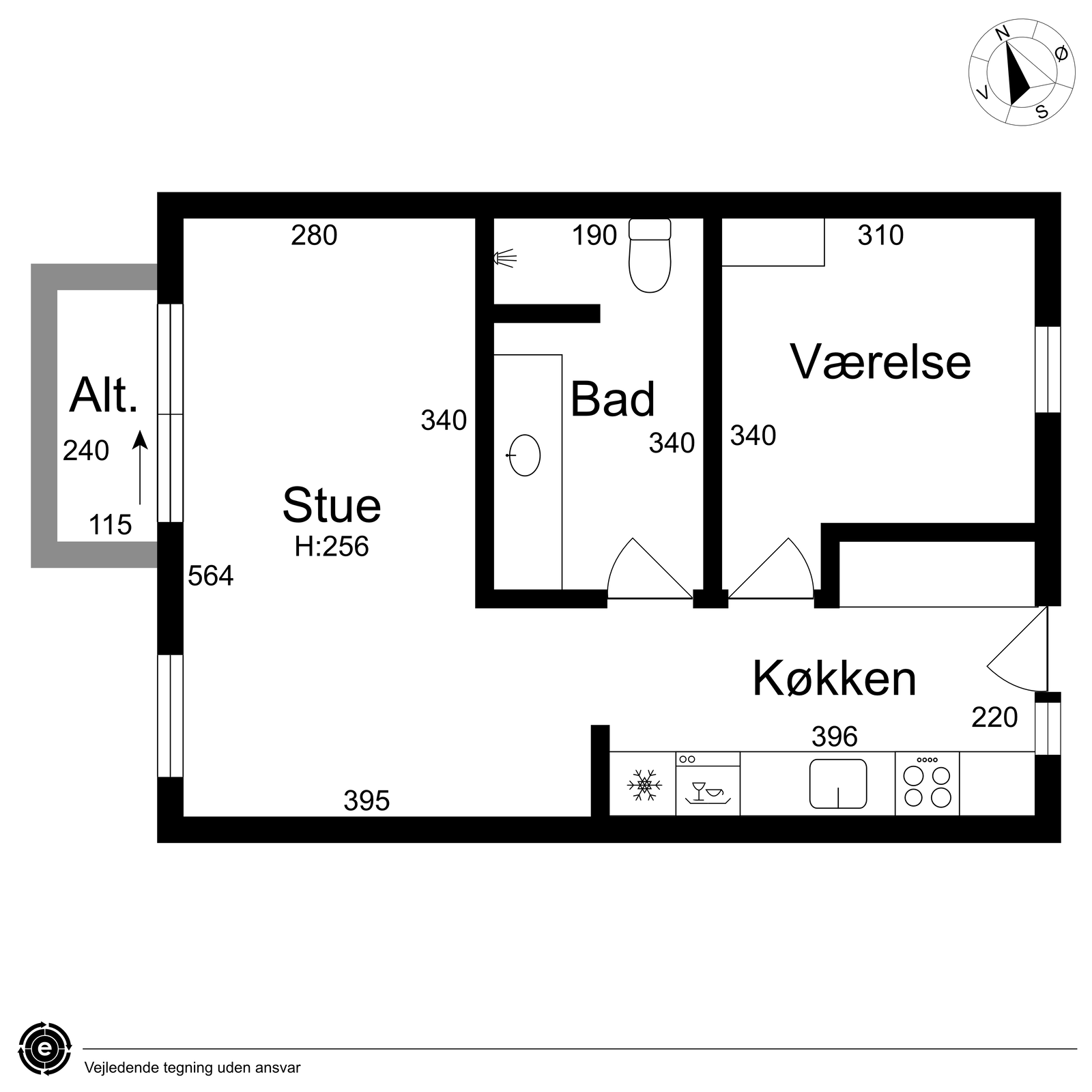 apartment Moderne 2-værelses lejlighed i centrum af Odense