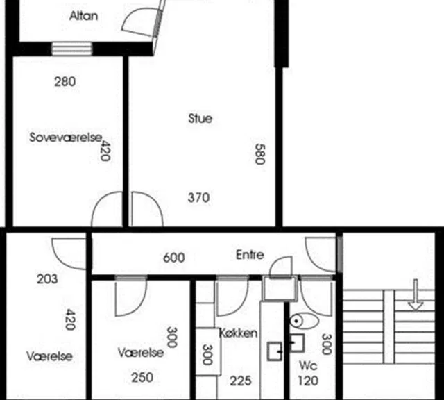 apartment Renoveret lejlighed med nye vinduer og gulve