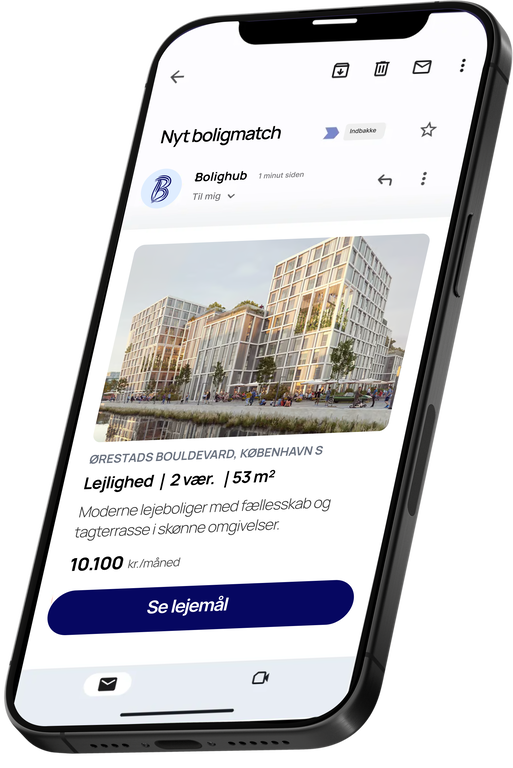 Smartphone with notification about new home