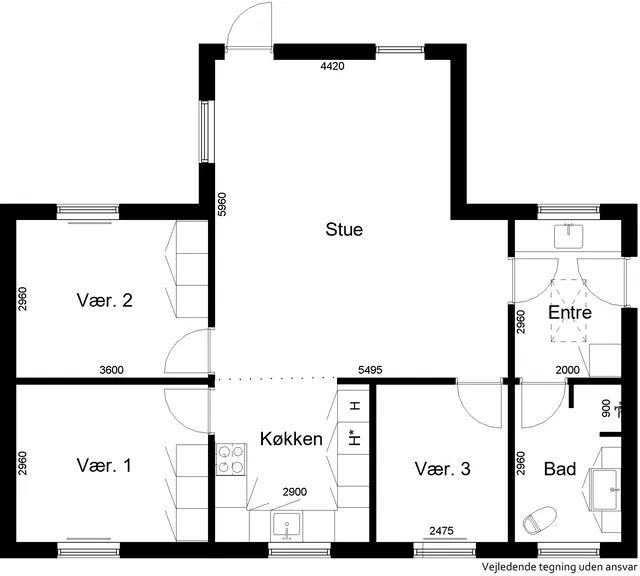 townhouse Rummeligt rækkehus med 4 værelser i Haubro