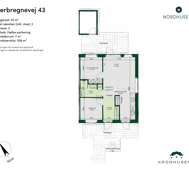 townhouse Moderne dobbelthus med have og terrasser i Korup