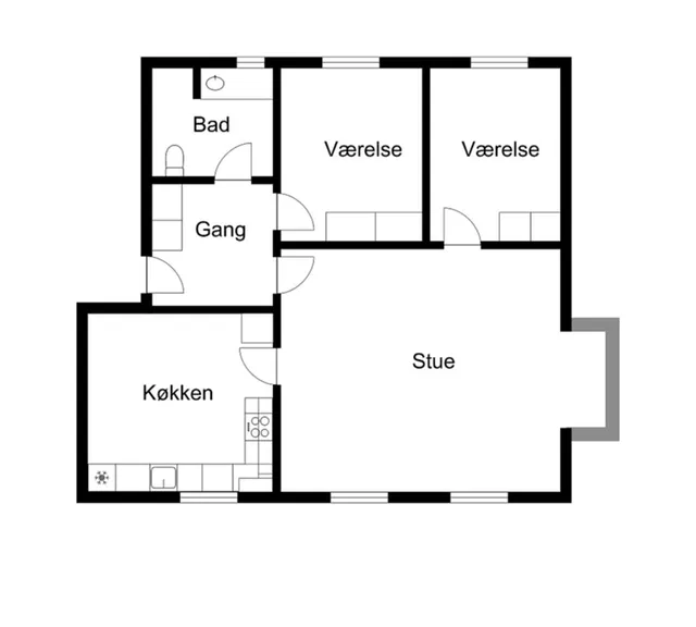 apartment Lys 3-værelses lejlighed med altan i Vejle