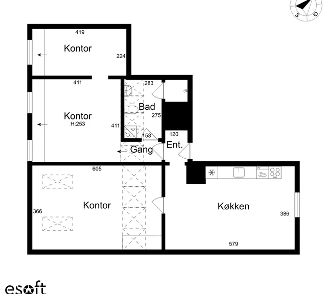 apartment Charmerende 3-værelses bolig i København K