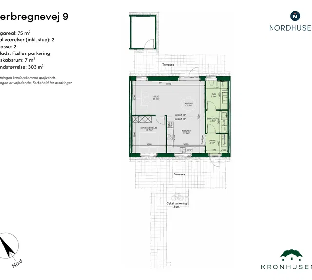 townhouse Moderne 2-værelses rækkehus med private uderum