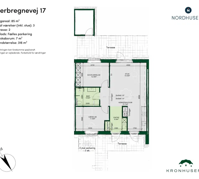 townhouse Lyst og moderne rækkehus med 3 værelser i Korup