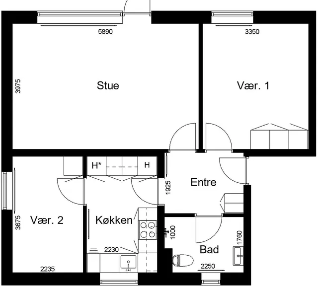 apartment 3-værelses lejlighed med altan i Aalestrup
