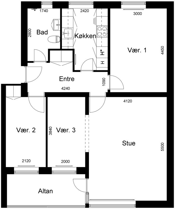 Lovely apartment with 4 rooms - Fasanvej, Grenaa - 2
