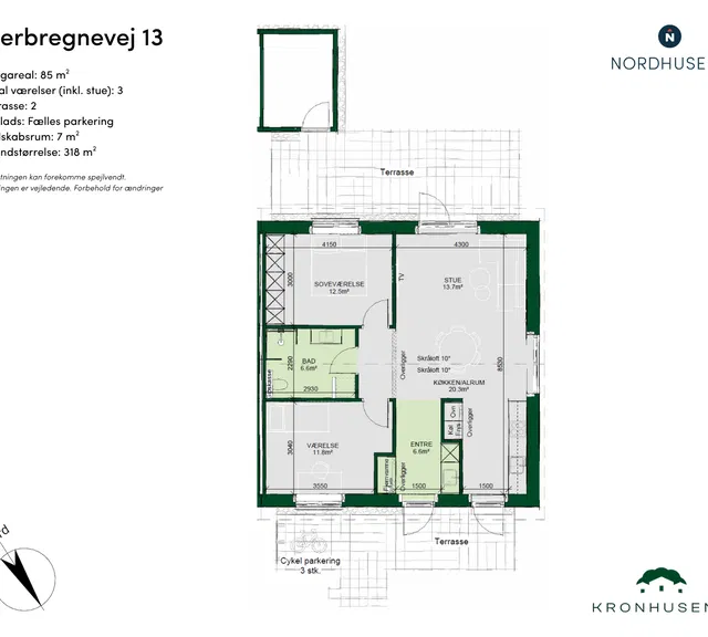 townhouse Lyst og moderne rækkehus med 3 værelser i Korup