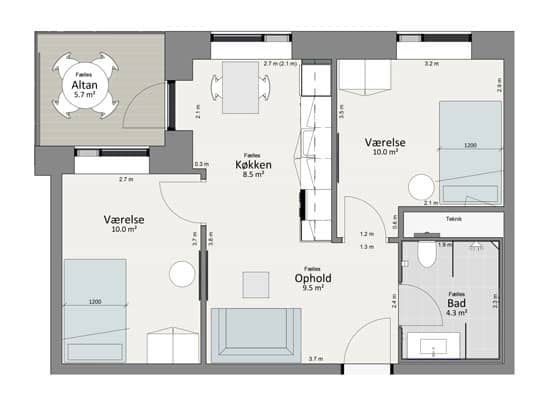 apartment Modern 3-Room Apartment in Odense C - Ideal for Sharing!