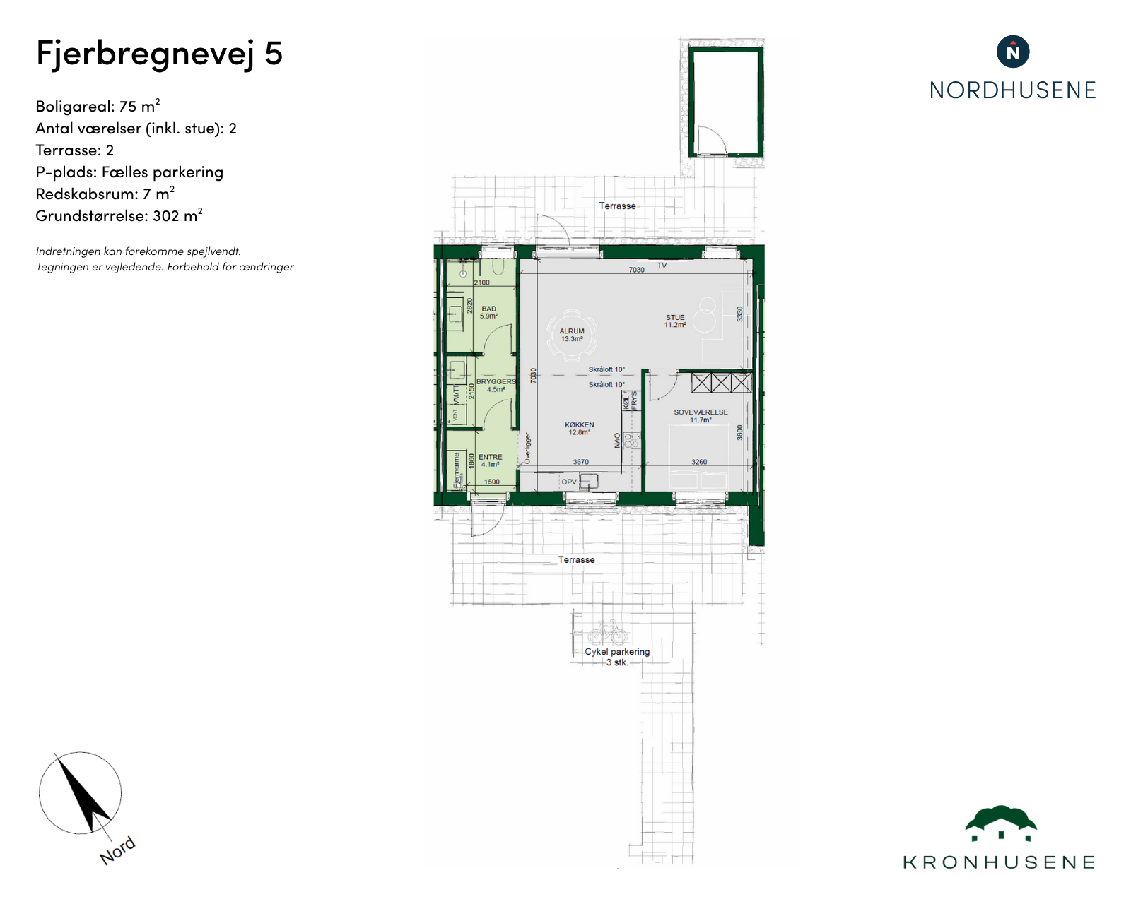 townhouse Moderne 2-værelses rækkehus med private uderum