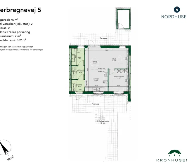 townhouse Moderne 2-værelses rækkehus med private uderum