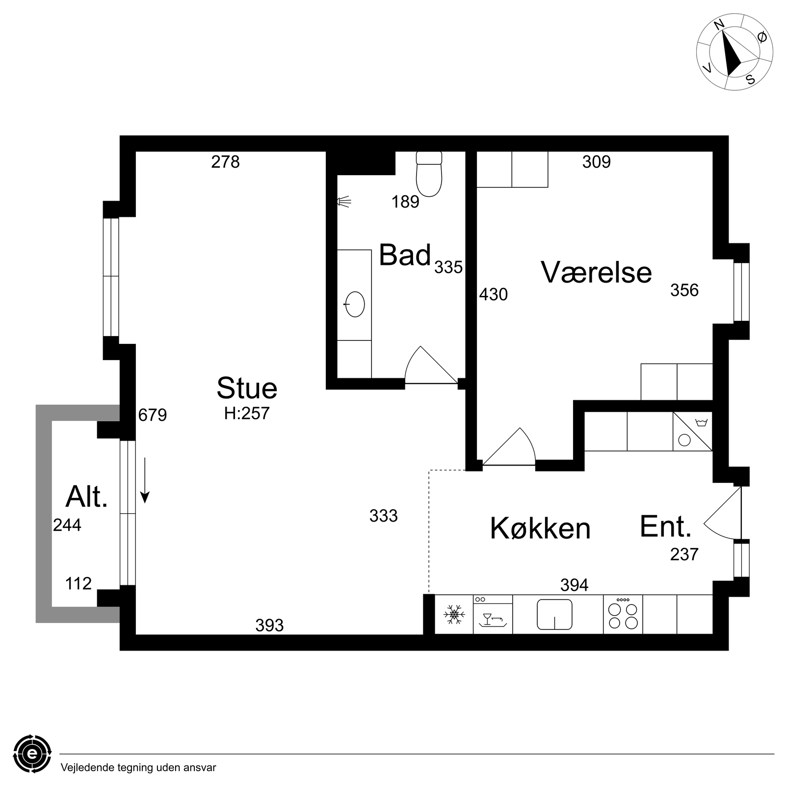 apartment Moderne 2-værelses lejlighed i centrum af Odense