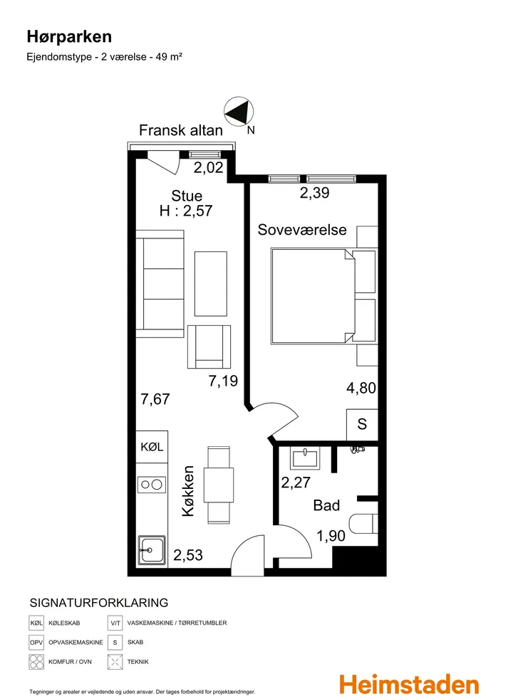Bright 2-room student housing of 50 m² in Kolding - Hørparken, Kolding - 1