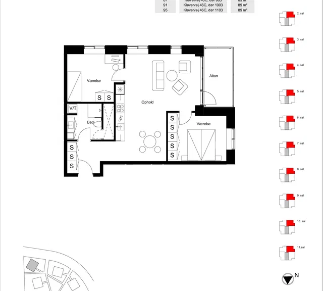 apartment 3-værelses bolig med altan ved Kolding Fjord