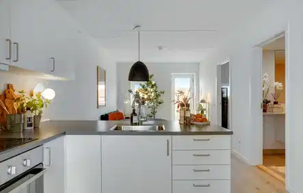 apartment 3-værelses lejlighed med moderne køkken og grønne omgivelser