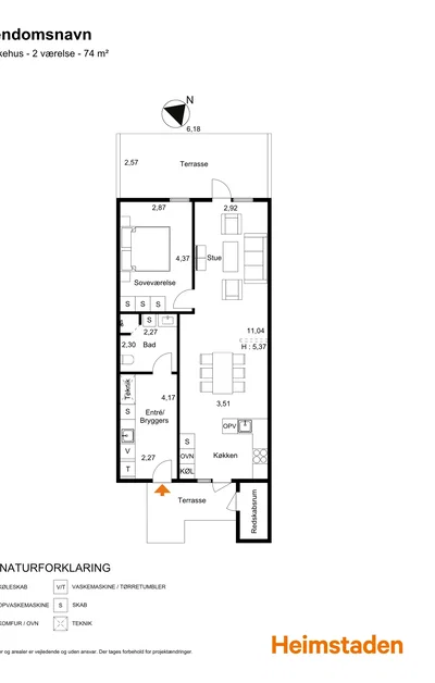 2-værelses rækkehus med terrasse og have i Fredericia - Overmarken, Fredericia - 1