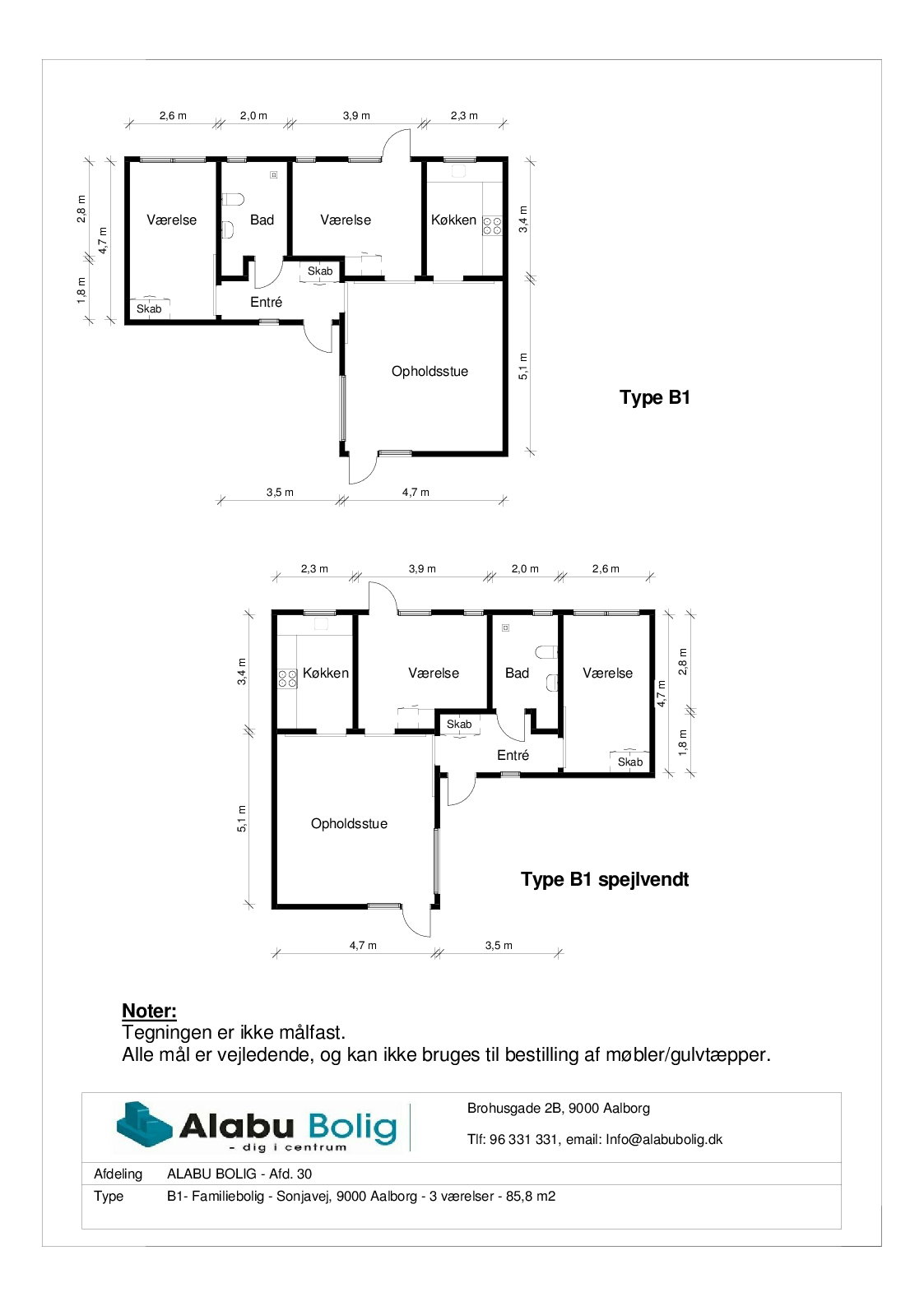 Visual presentation of the listing