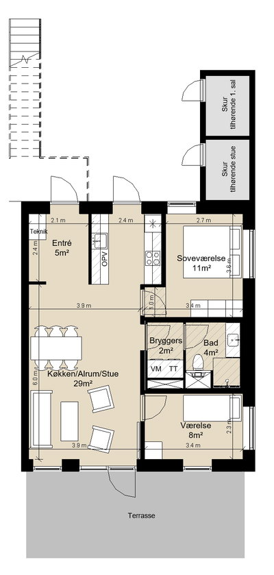 Rækkehus med to boliger i moderne bofællesskab - Kærulven, Køge - 1