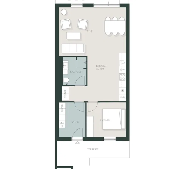 townhouse Moderne 2-værelses rækkehus i Valdemars Have