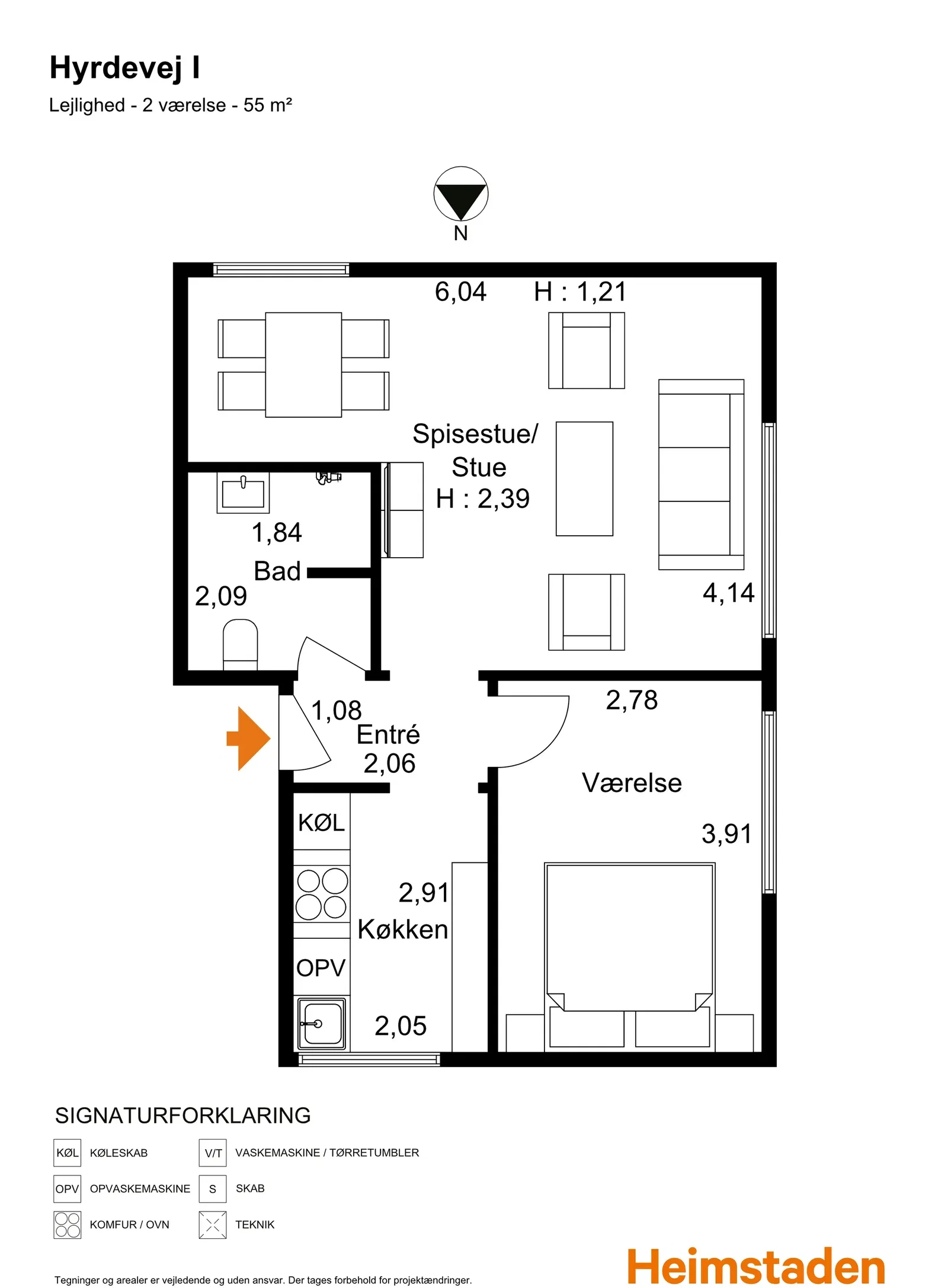 apartment Moderne 2-værelses Lejlighed tæt på Voldene i Fredericia