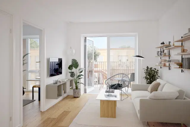 apartment 3-værelses lejlighed med åbent køkken og terrasse
