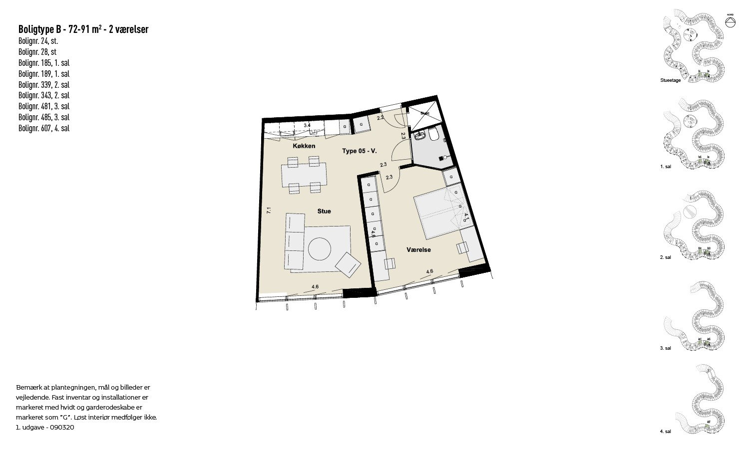 Visual presentation of the listing