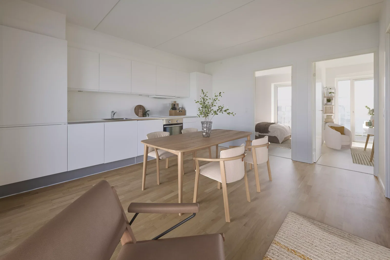 apartment Bright 3-room apartment with large balcony in Tilst