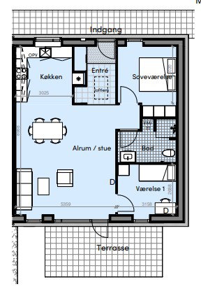 Rækkehus i ét plan på 91 m² - Udspringet, Tørring - 2