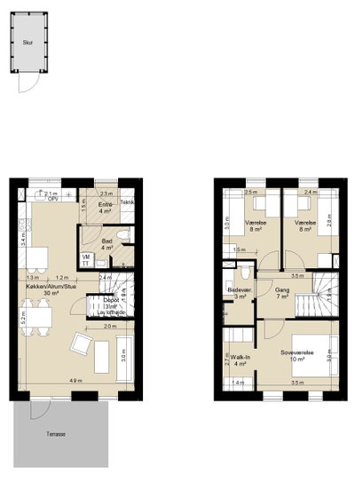 Rækkehus i to plan i moderne bofællesskab - Solvognen, Køge - 1