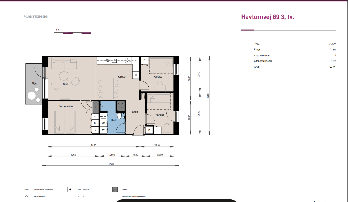 apartment Indbydende 2-værelses på 67 m2 i Hedehusene