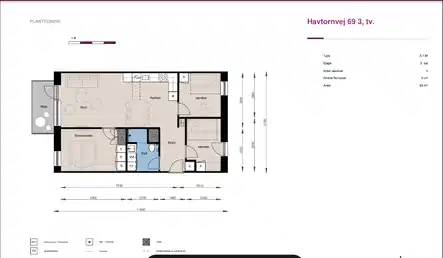 apartment Indbydende 2-værelses på 67 m2 i Hedehusene