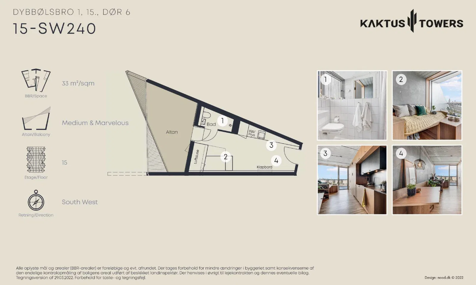 Visual presentation of the listing