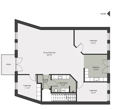 Frisk 4-værelses lejlighed på 152 m² med nyt køkken - Bredgade, Herning - 1