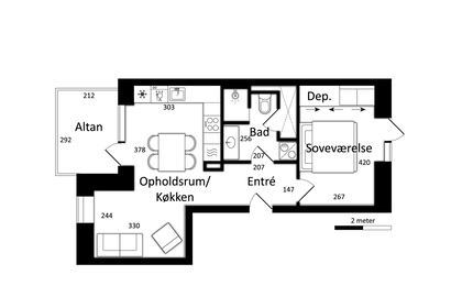 2-værelses lejlighed på 67 m² til leje i Nørresundby – Strand Alle, stuen – billede 12