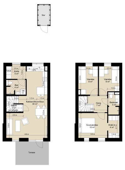 Rækkehus i to plan i moderne bofællesskab - Solvognen, Køge - 1