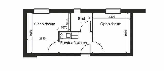 room Prisvenlig ungdomsbolig