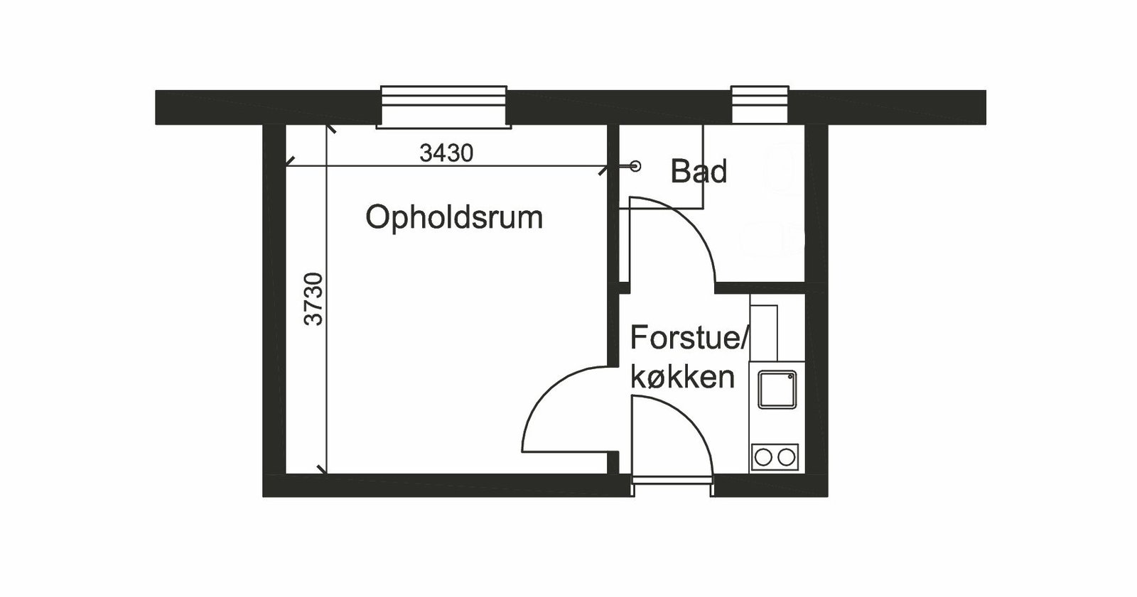 room Prisvenlig ungdomsbolig