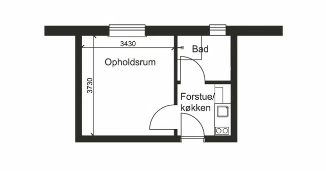 room Prisvenlig ungdomsbolig