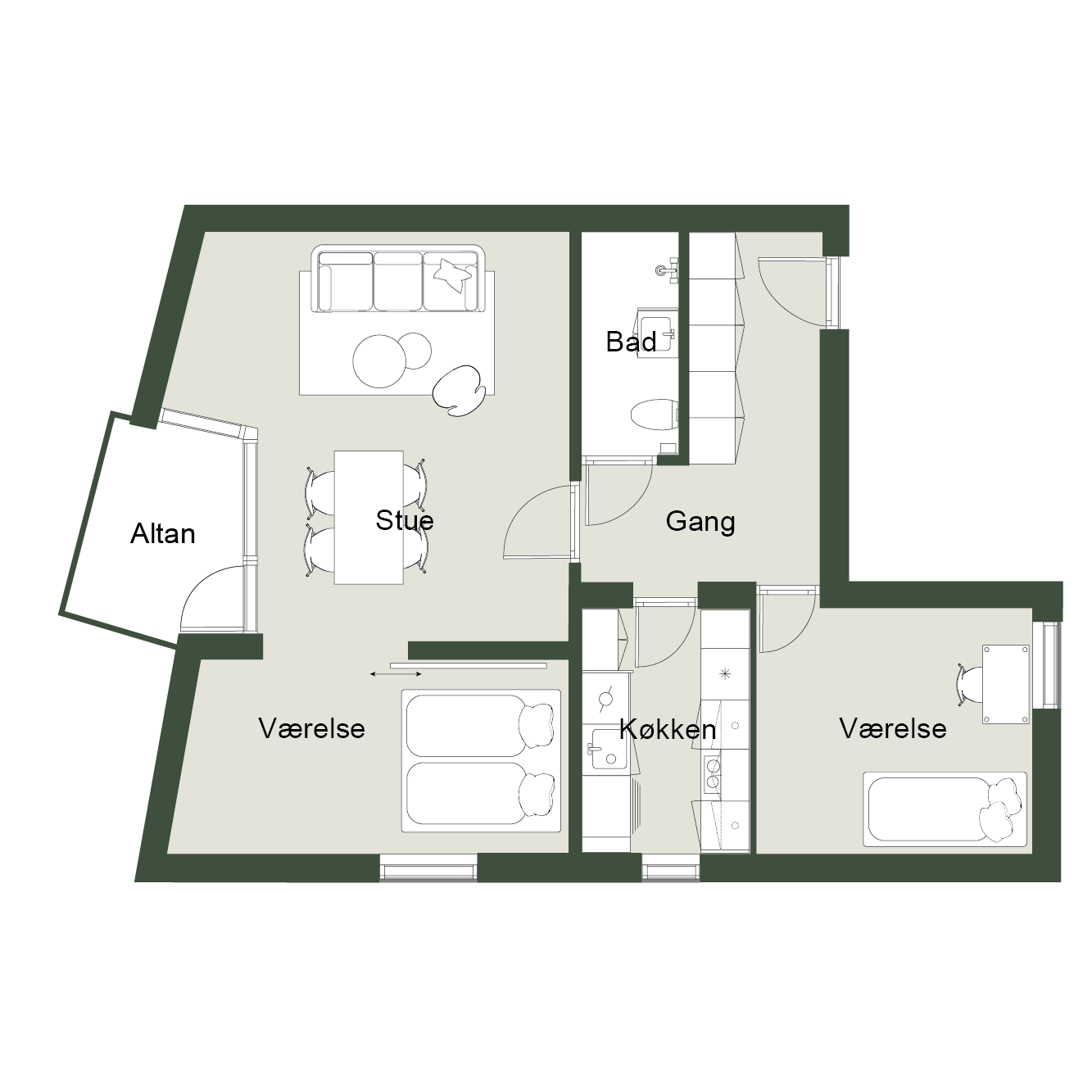 apartment Renoveret lejlighed midt i byen