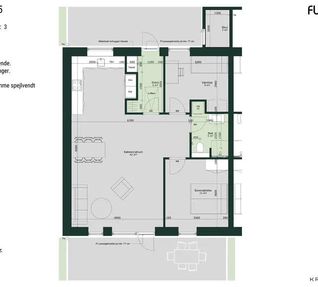 townhouse Modern Terraced House with Terrace and Garden in Ugelbølle