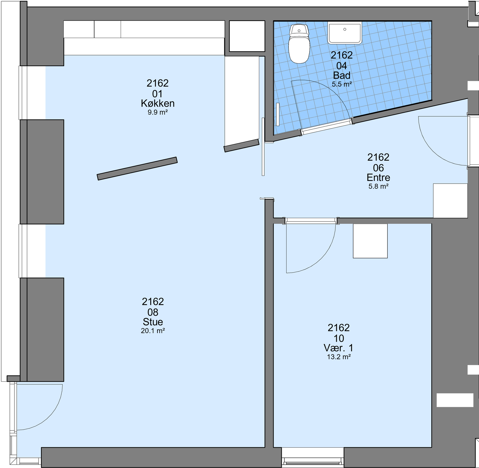apartment Lejlighed med to værelser til leje