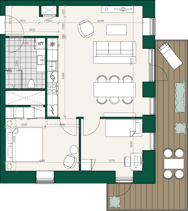 apartment Moderne lejlighed med altan og elbil-ladestation