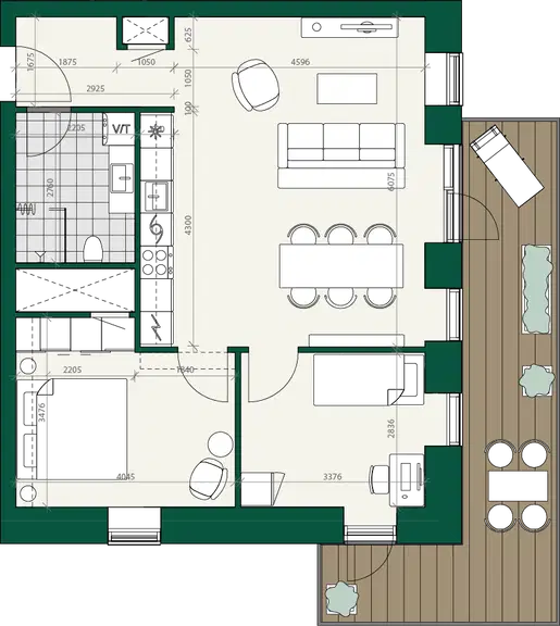 apartment Moderne lejlighed med altan og elbil-ladestation