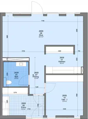 apartment 2-værelses lejlighed til leje
