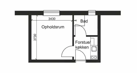 room Prisvenlig ungdomsbolig