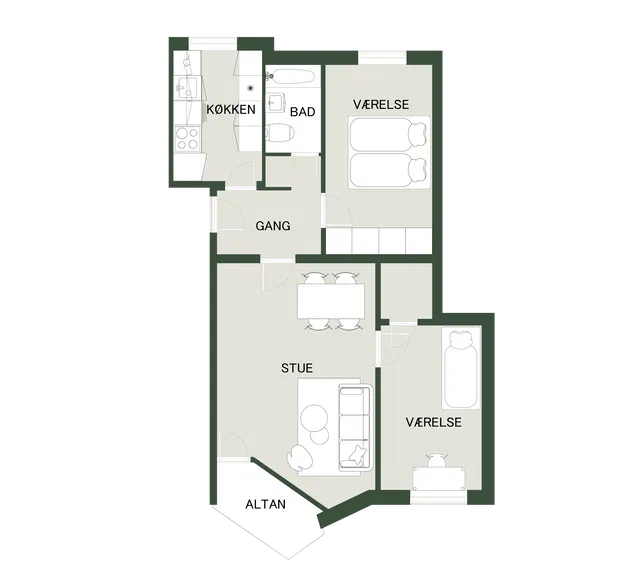 apartment 3-værelses lejlighed på Gl. Landevej 51A
