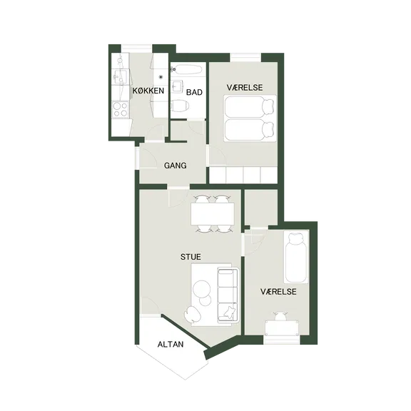 apartment 3-room apartment at Gl. Landevej 51A